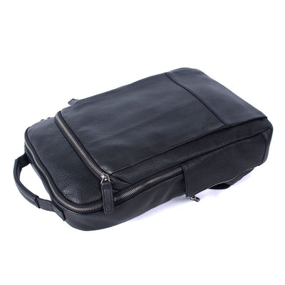 Black Leather Laptop Backpack | STEELE