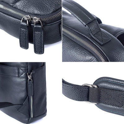 Black Leather Laptop Backpack | STEELE