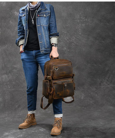 Brown Leather Backpack | URSUS