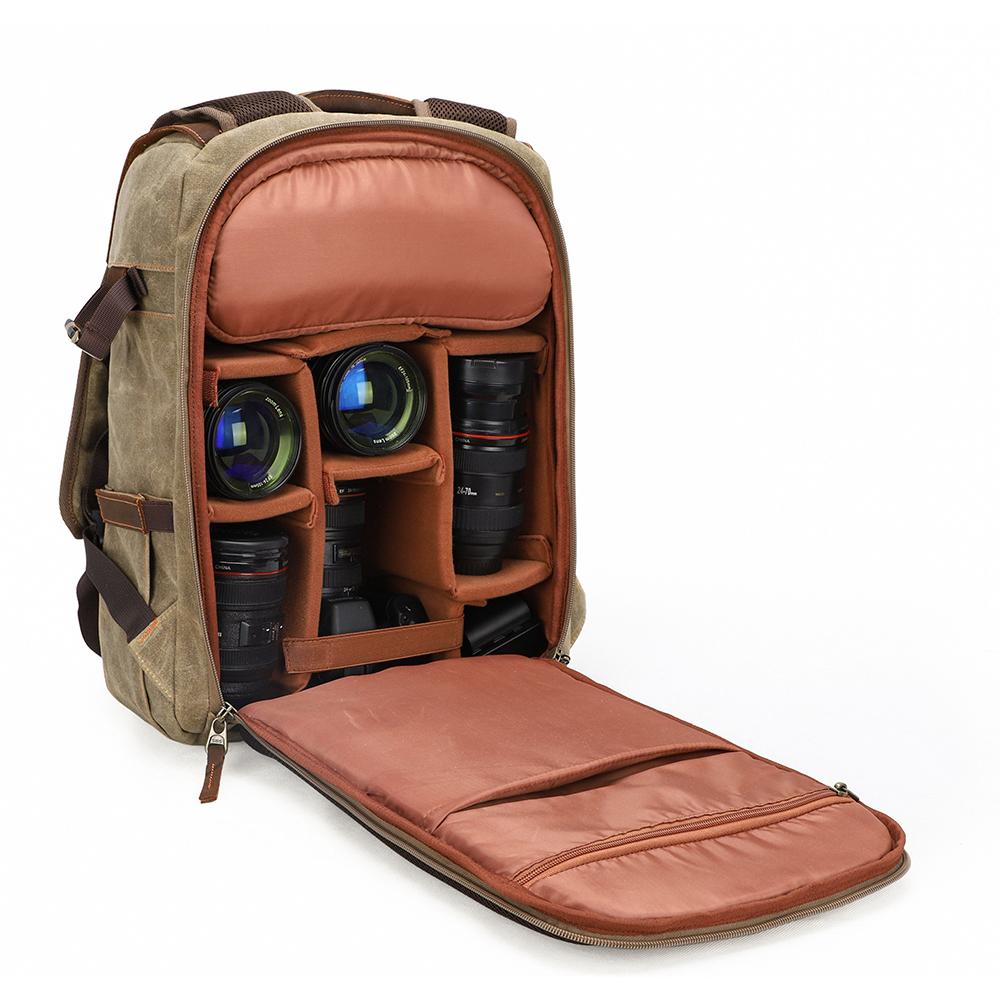 Waxed Canvas Camera Backpack | ALGONQUIN