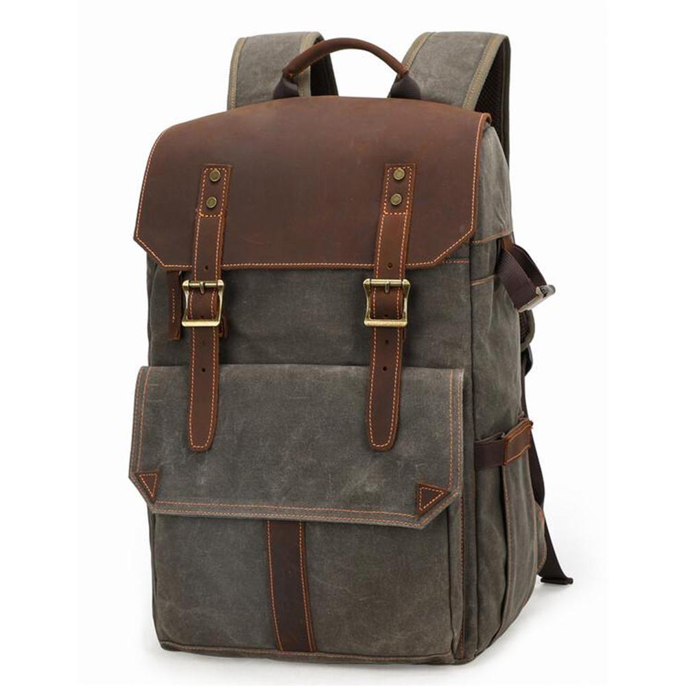 Waxed Canvas Camera Backpack | ALGONQUIN