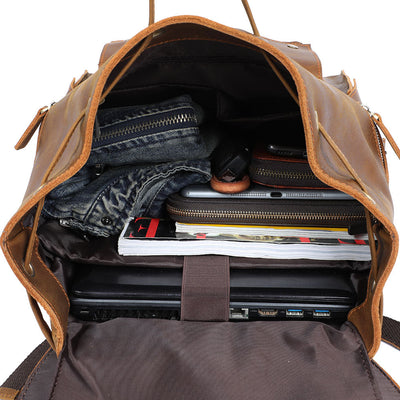 Brown Leather Backpack | KYLO