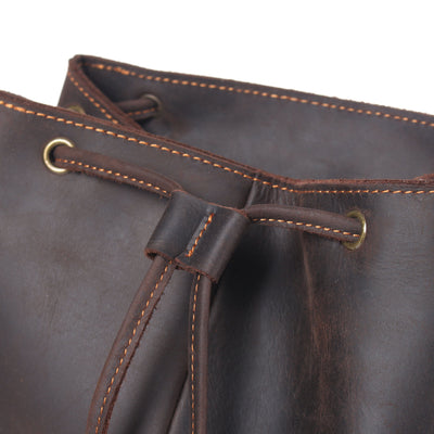 Leather Drawstring Backpack | DASHAN