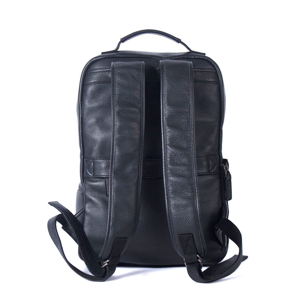 Black Leather Laptop Backpack | STEELE