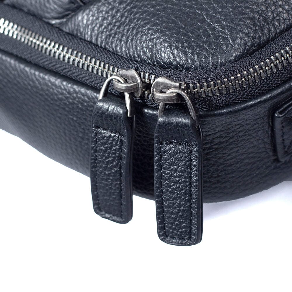 Black Leather Laptop Backpack | STEELE