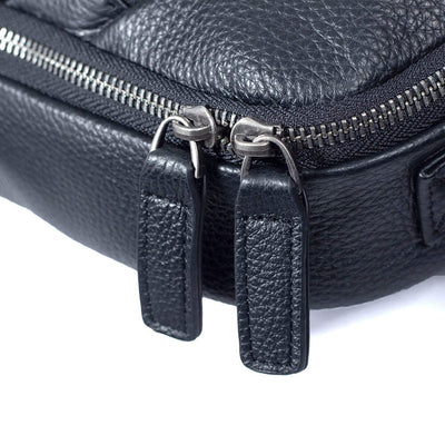 Black Leather Laptop Backpack | STEELE