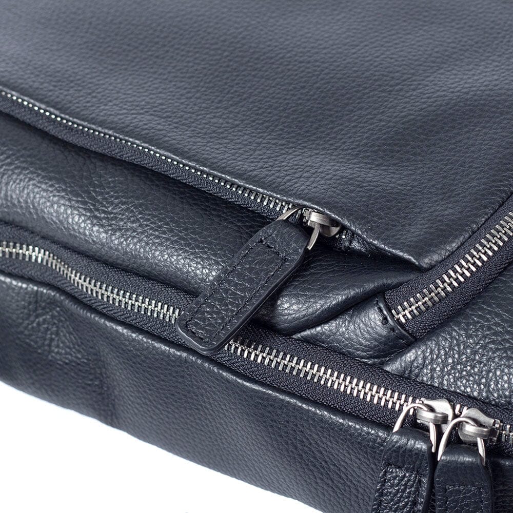 Black Leather Laptop Backpack | STEELE