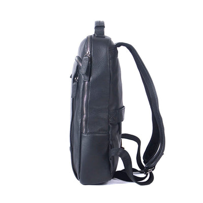 Black Leather Laptop Backpack | STEELE