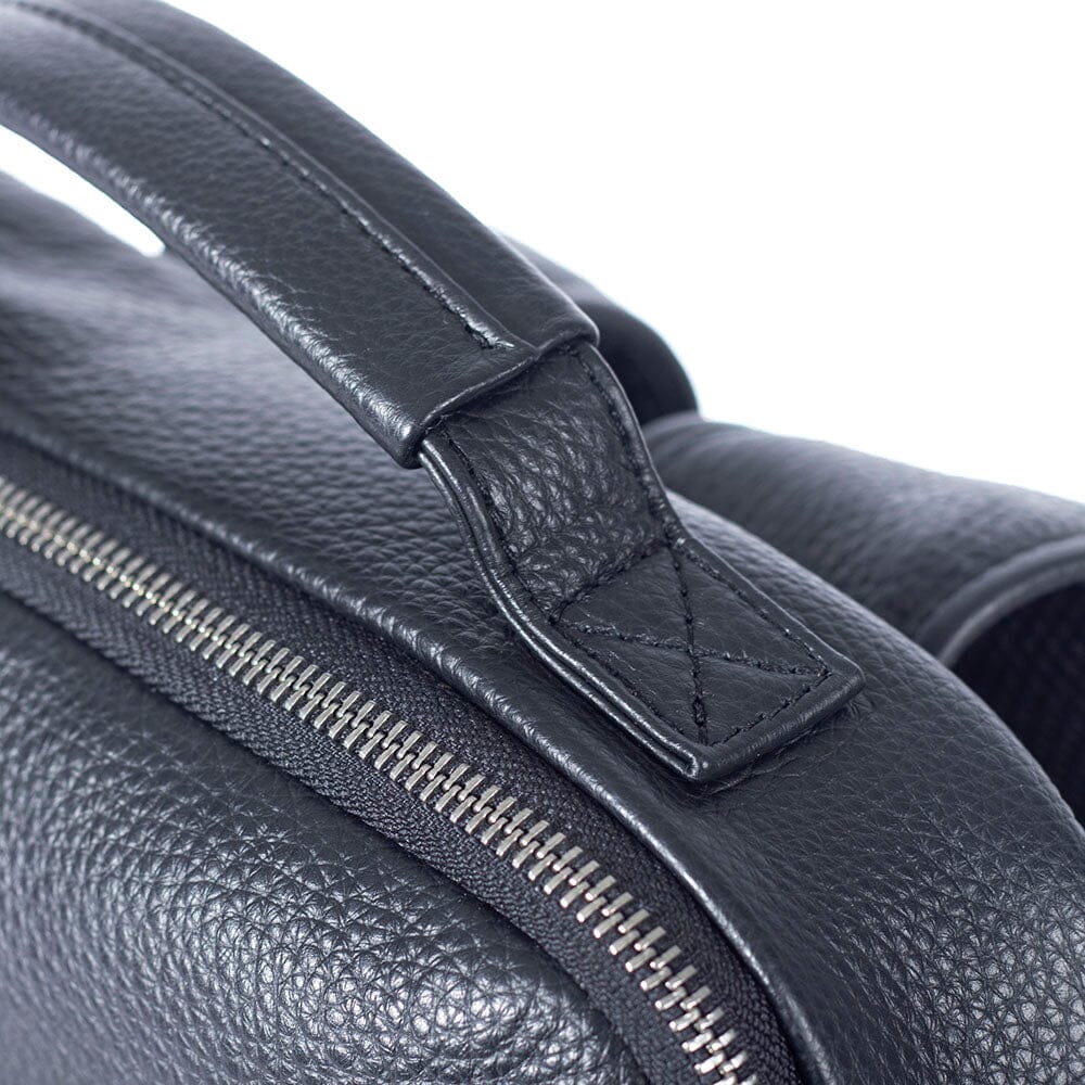 Black Leather Laptop Backpack | STEELE