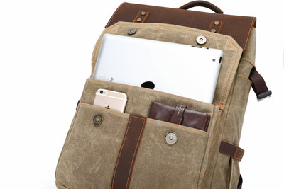 Waxed Canvas Camera Backpack | ALGONQUIN
