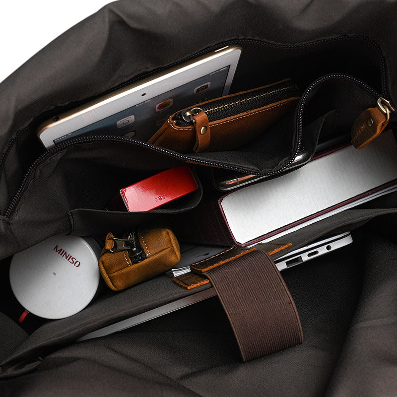 Leather Roll Top Backpack | INDIANA